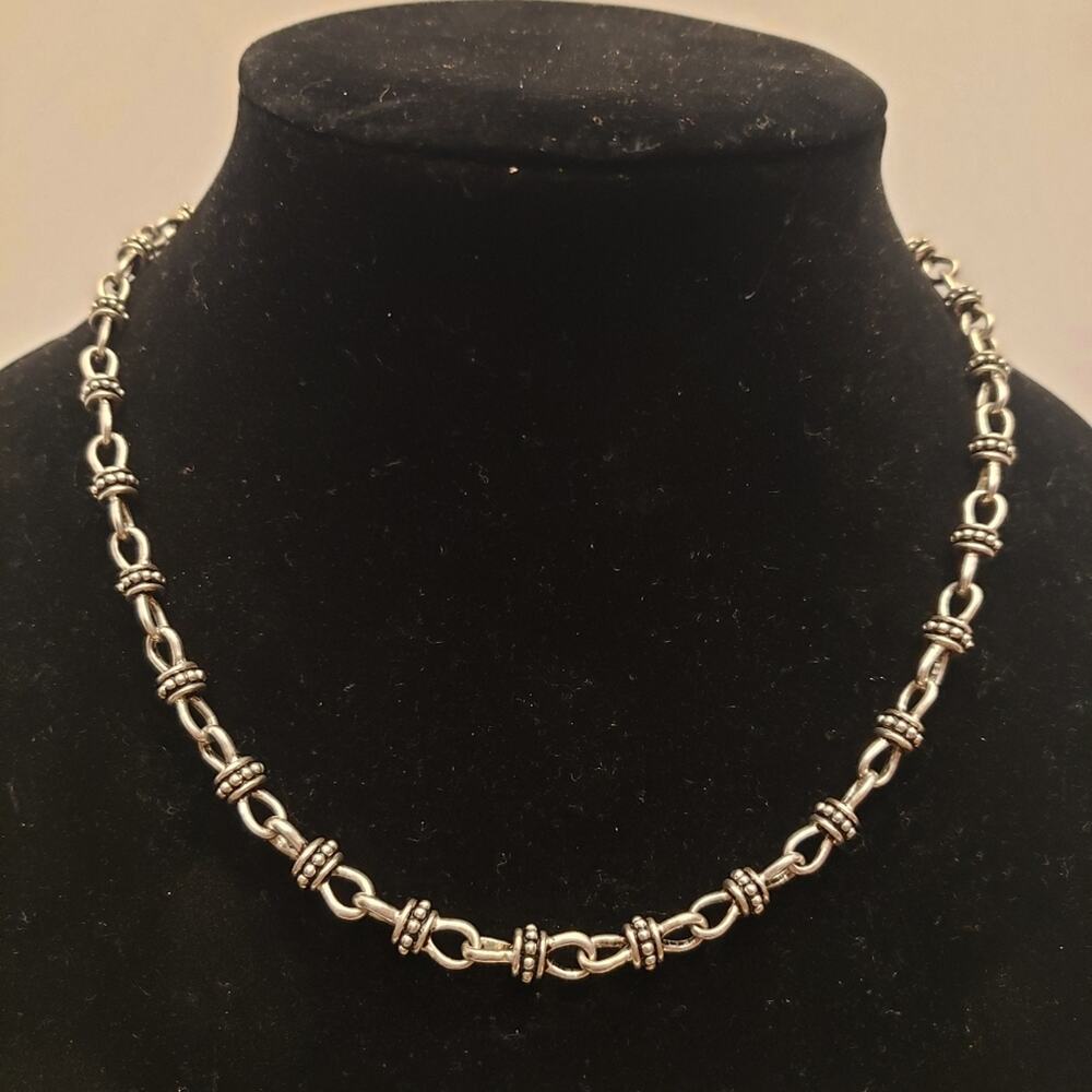 Premier Designs vintage‎ silver tone heavy chain collar necklace